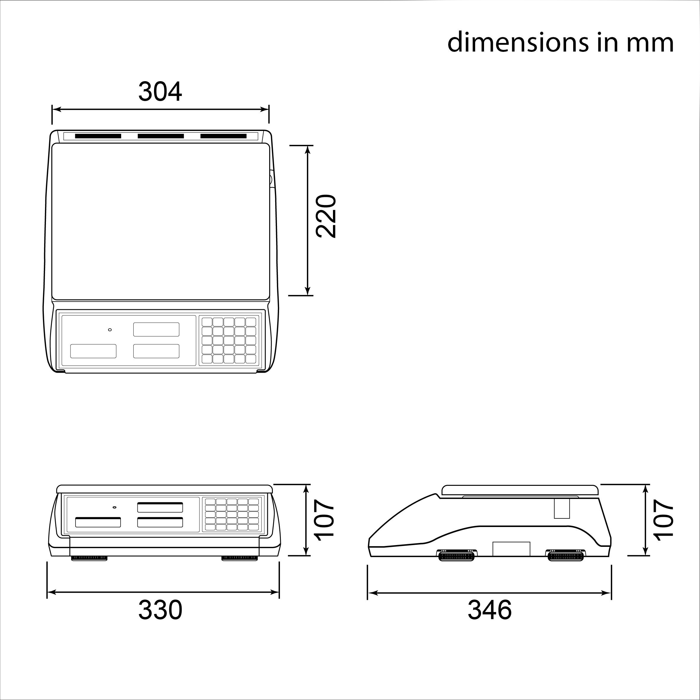 CAS ERP, Laden-Waage preisrechnend, GEEICHT, Wägebereich max. 15 kg, Ablesbarkeit 2g