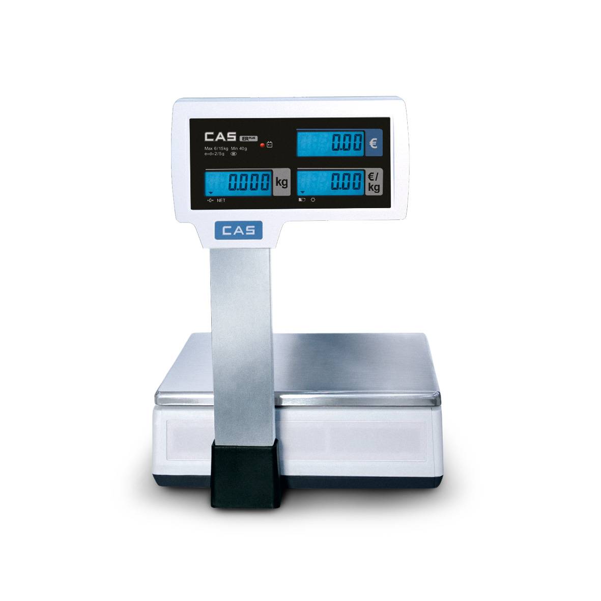 CAS ERP-P, Laden-Waage, Hochanzeige, preisrechnend, GEEICHT, Wägebereich max. 30 kg, Ablesbarkeit 5g