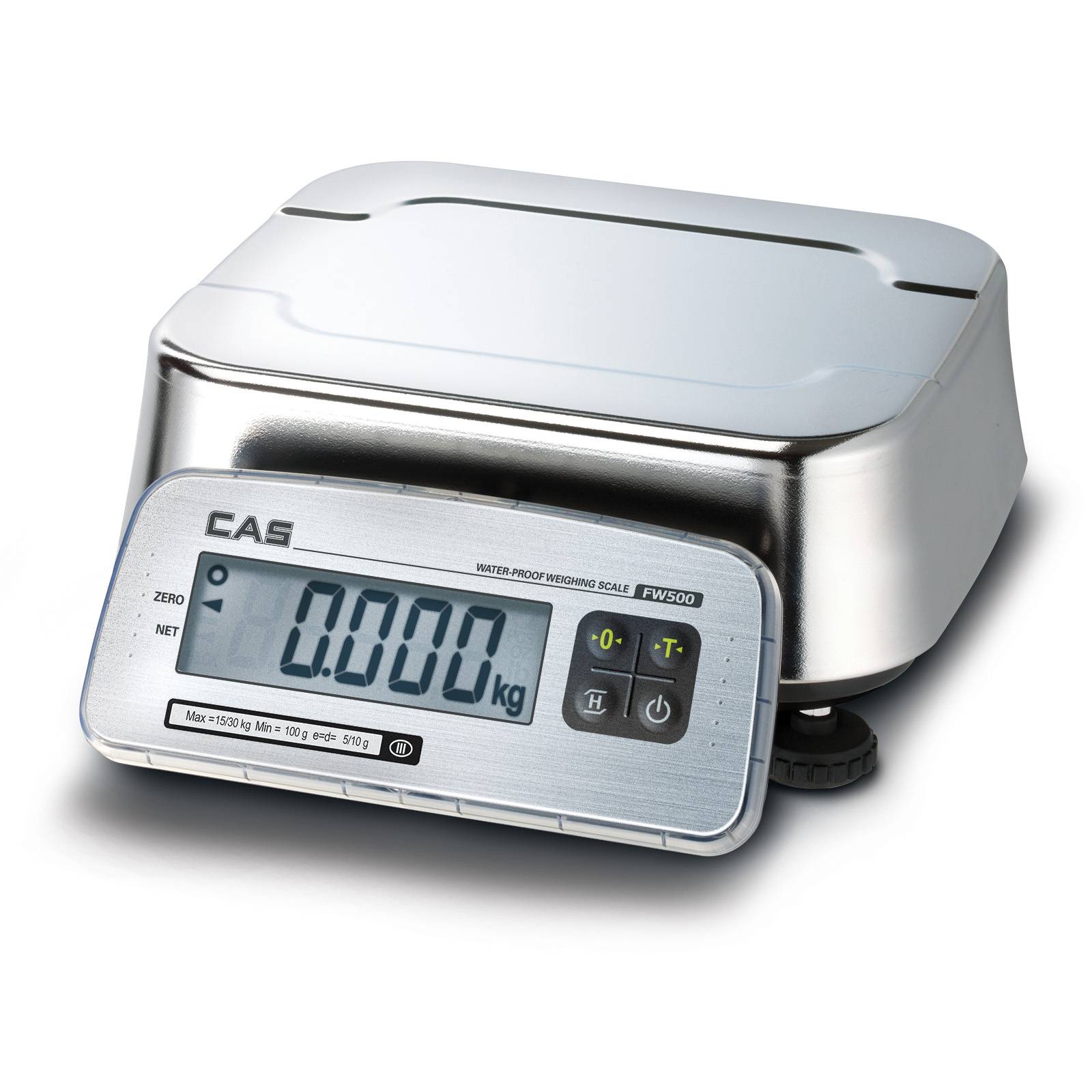 CAS FW500 Kontroll-Waage, Rückanzeige, GEEICHT, IP69 Schutz, Wägebereich max. 30 kg, Ablesbarkeit 5 g