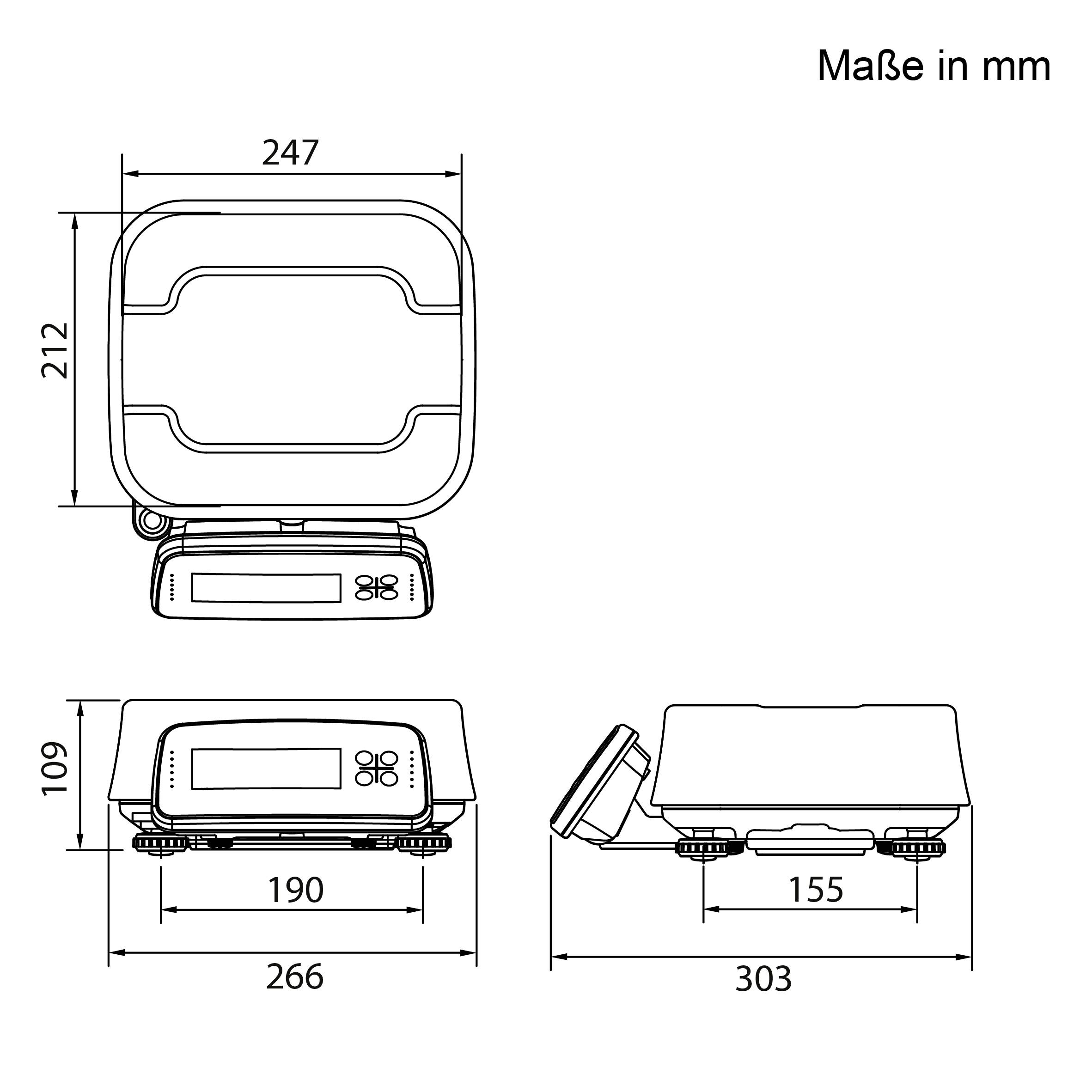 CAS FW500 Kontroll- und Tischwaage, GEEICHT, IP69 Schutz, Wägebereich max. 30 kg, Ablesbarkeit 5 g