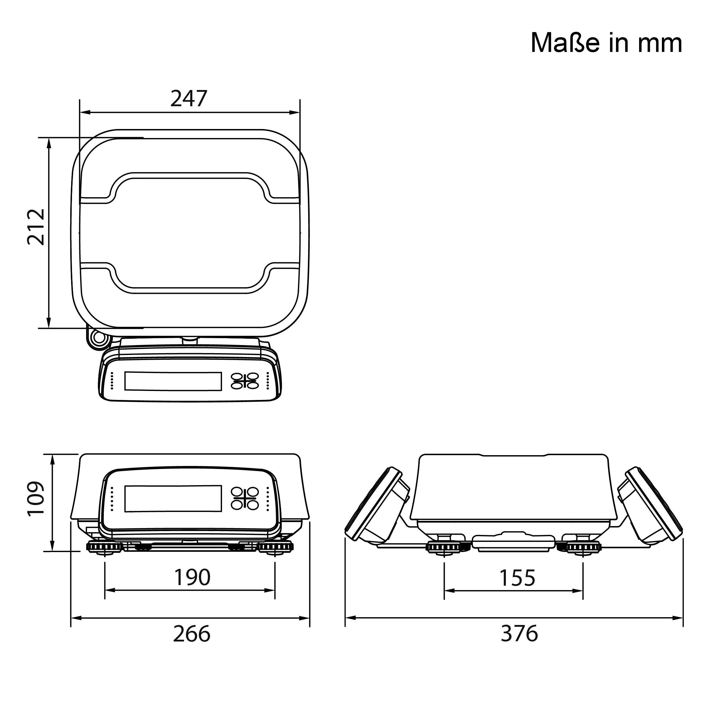 CAS FW500 Kontroll-Waage, Rückanzeige, GEEICHT, IP69 Schutz, Wägebereich max. 15 kg, Ablesbarkeit 2 g