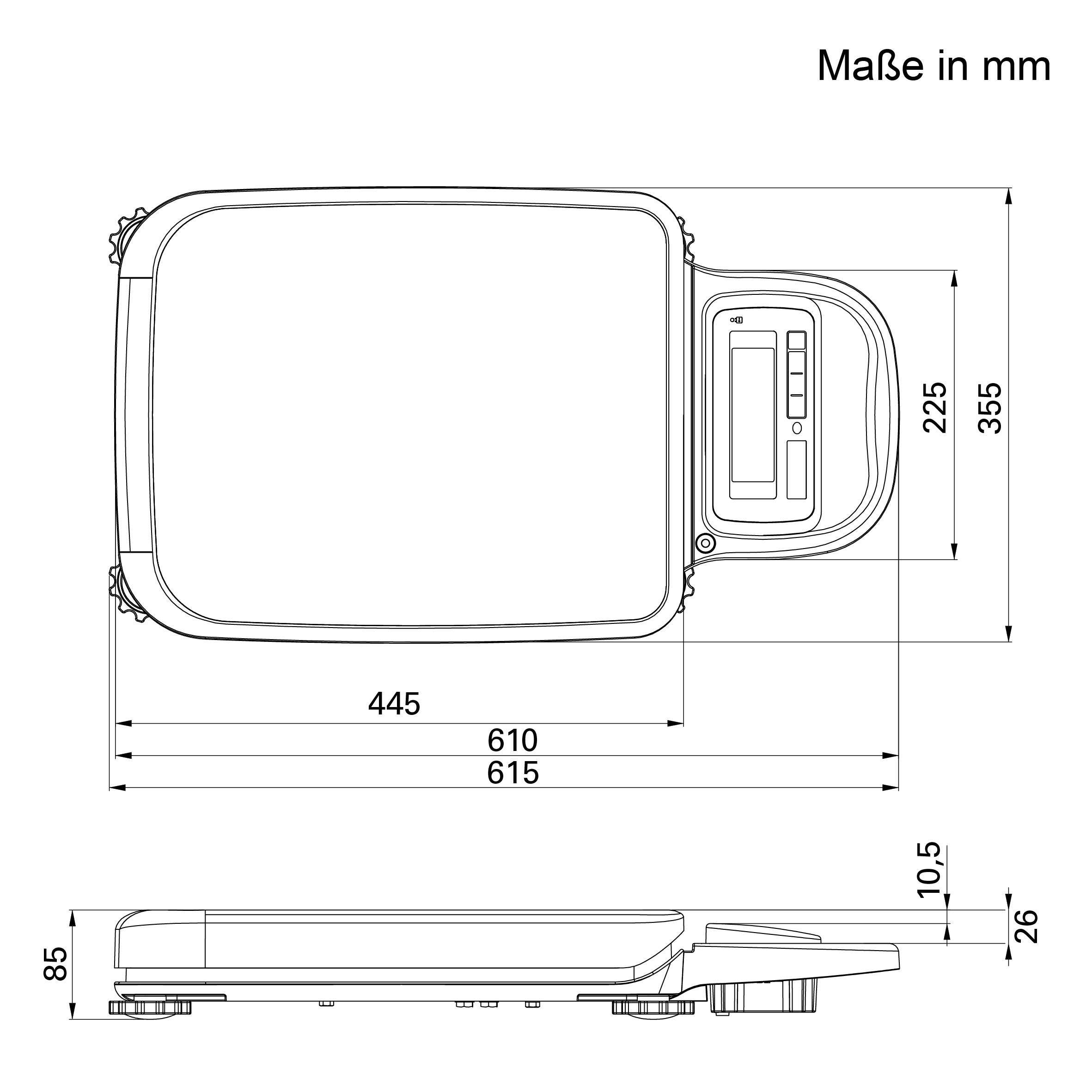 CAS PB Paketwaage, Plattformwaage, GEEICHT, Wägebereich max. 60 kg, Ablesbarkeit 10 g