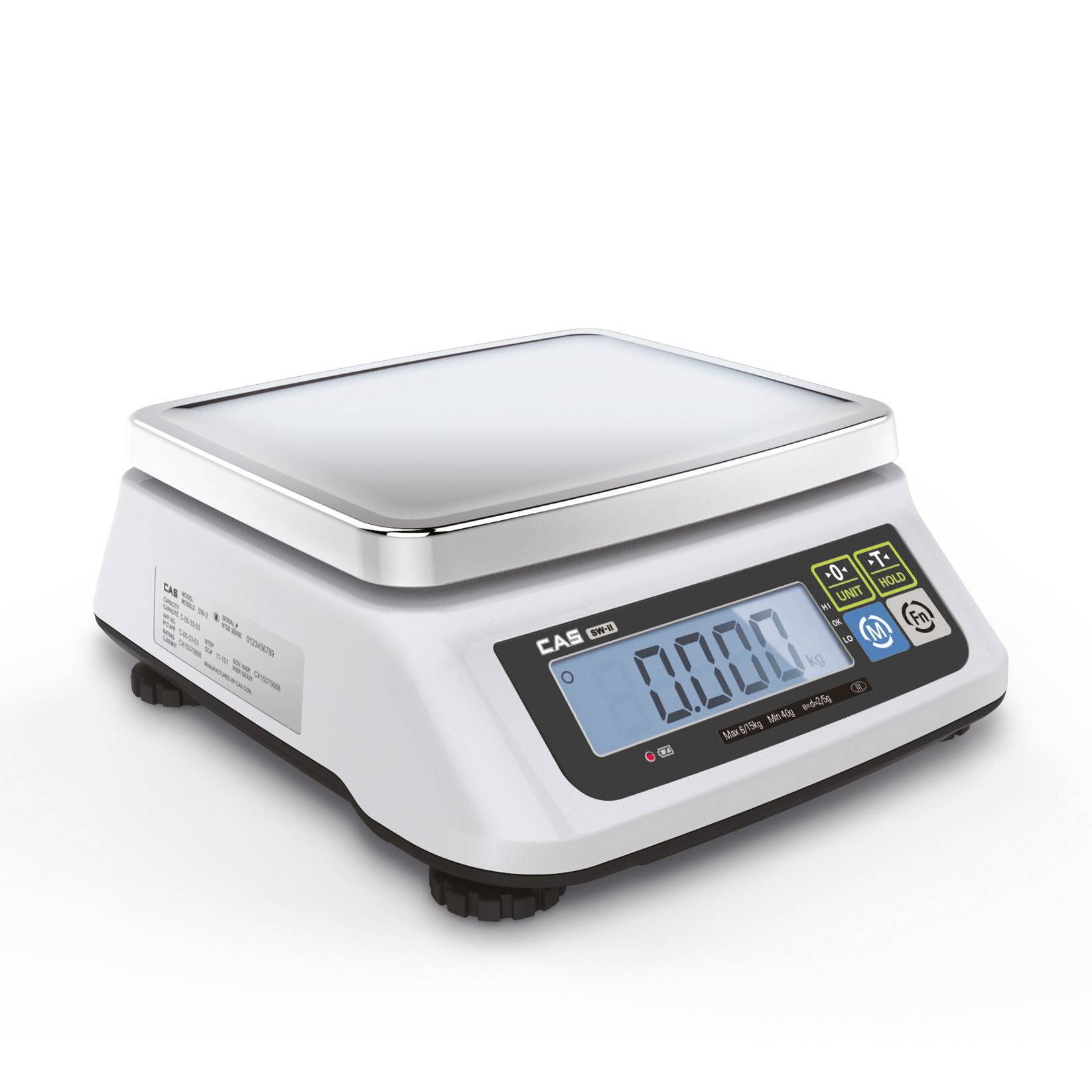 CAS SW-II Kontroll- und Tischwaage, GEEICHT, Wägebereich max. 30 kg, Ablesbarkeit 5 g