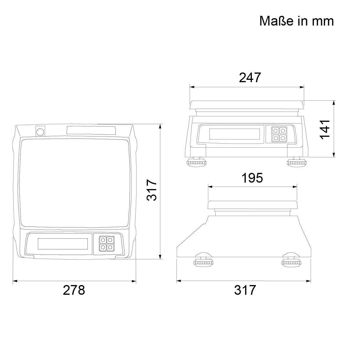 CAS Waage SWWP, kompakte Kontrollwaage mit IP-Schutz, GEEICHT, mit Edelstahl-Wägeplatte, max. 10 kg, Ablesbarkeit 2 g