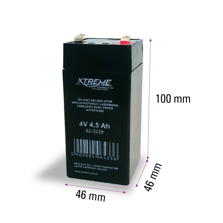 Blei-Vlies Akku (AGM) für Waagen, z.B. Modelle CAS PR-II und SW-II, 4 Volt, 4,5 Ah