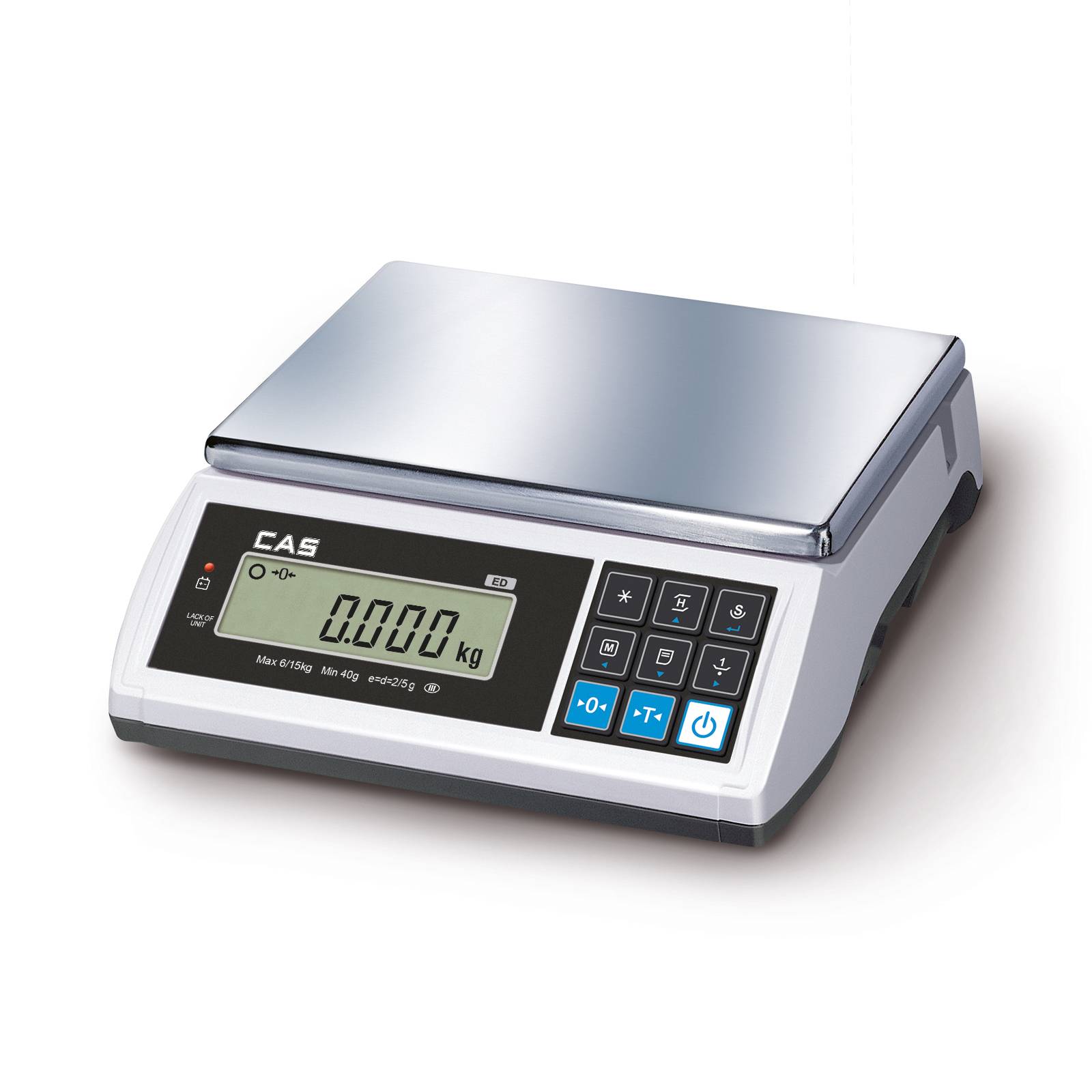 CAS EDM, geeichte Kompakt-, Zählwaage für Kontrollwägungen, Inventur, Kommissionierung, Dosieren/Portionieren. Wiegen bis 30 kg (5 g)