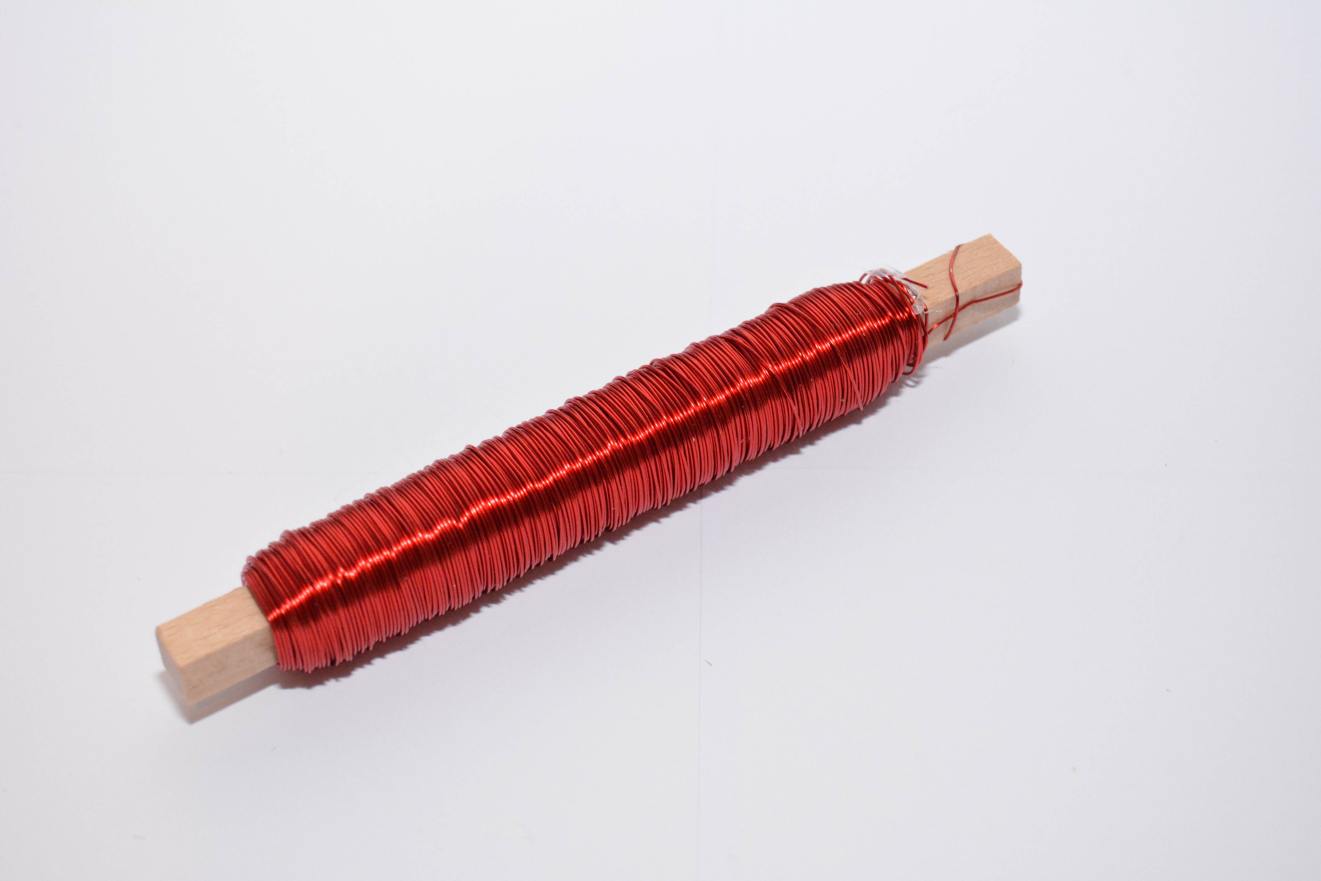 Decolackdraht Bindedraht Wickeldraht Blumendraht rot ca. 0,50 mm 50 m