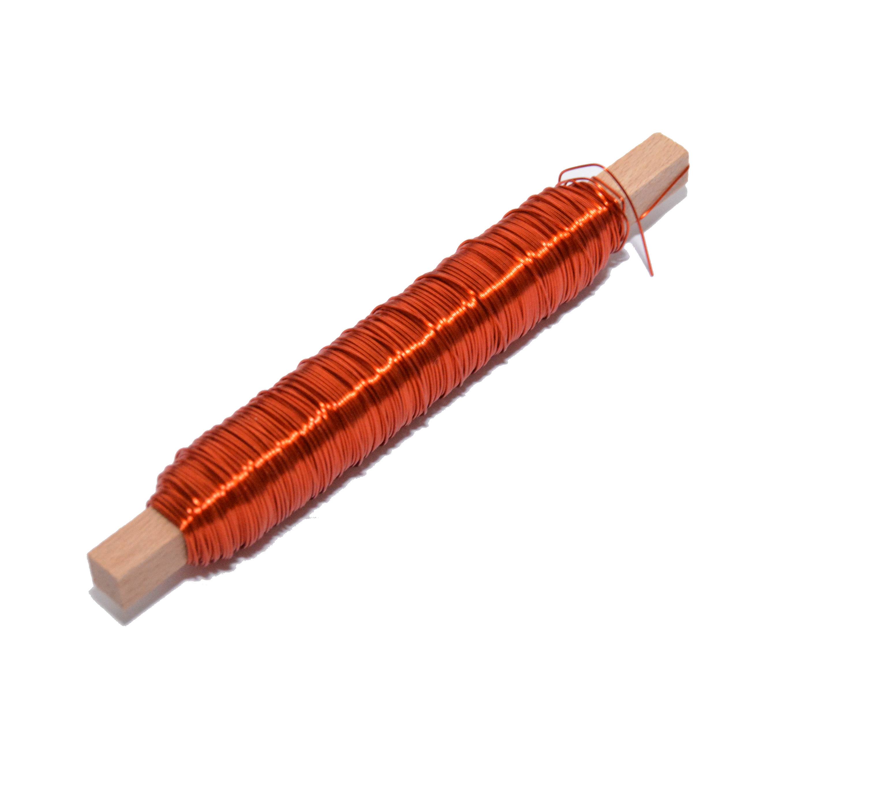 Decolackdraht Bindedraht Wickeldraht Blumendraht orange ca. 0,50 mm 50 m