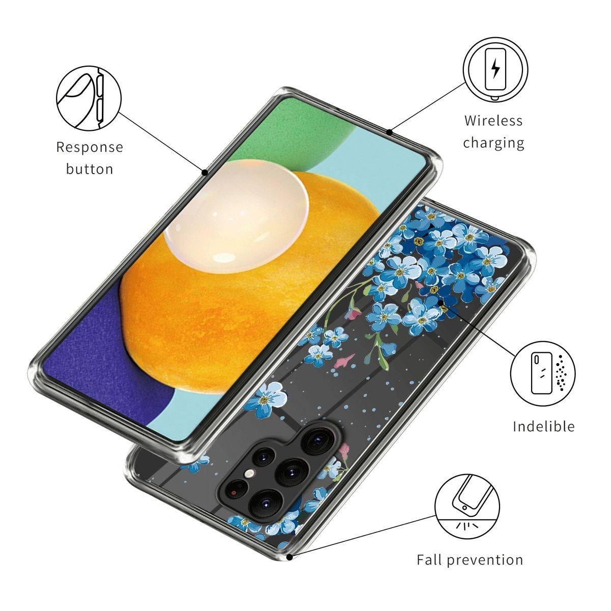 Für Samsung Galaxy S23 Ultra 5G Transparente Handy Tasche Design Motiv4
