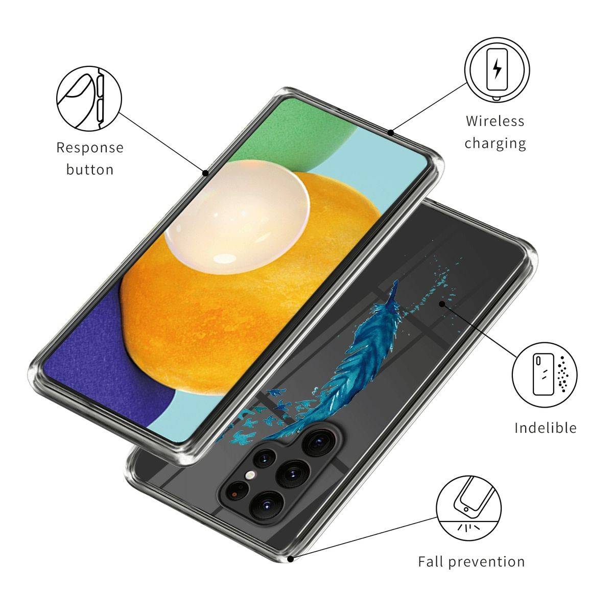 Für Samsung Galaxy S23 Ultra 5G Transparente Handy Tasche Design Motiv5