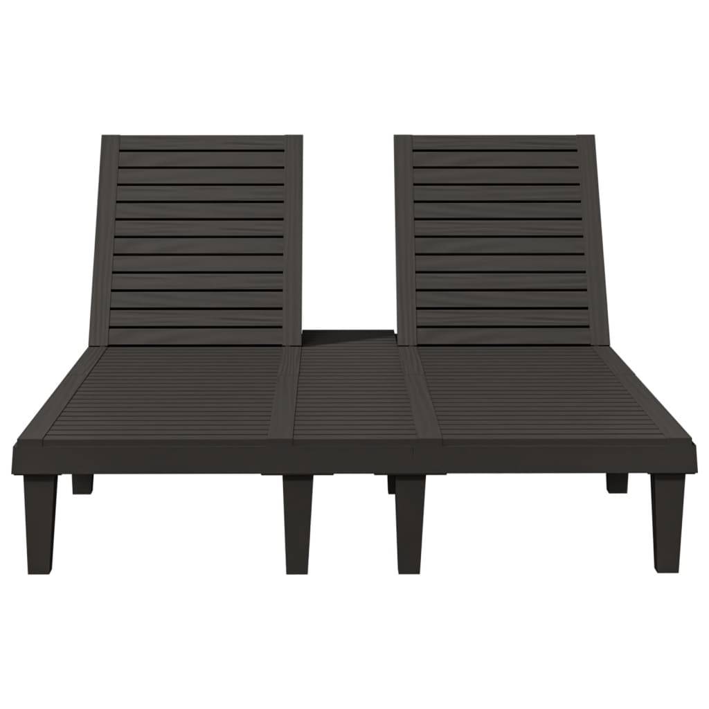 vidaXL Doppel-Sonnenliege Schwarz 155x138x83 cm Polypropylen