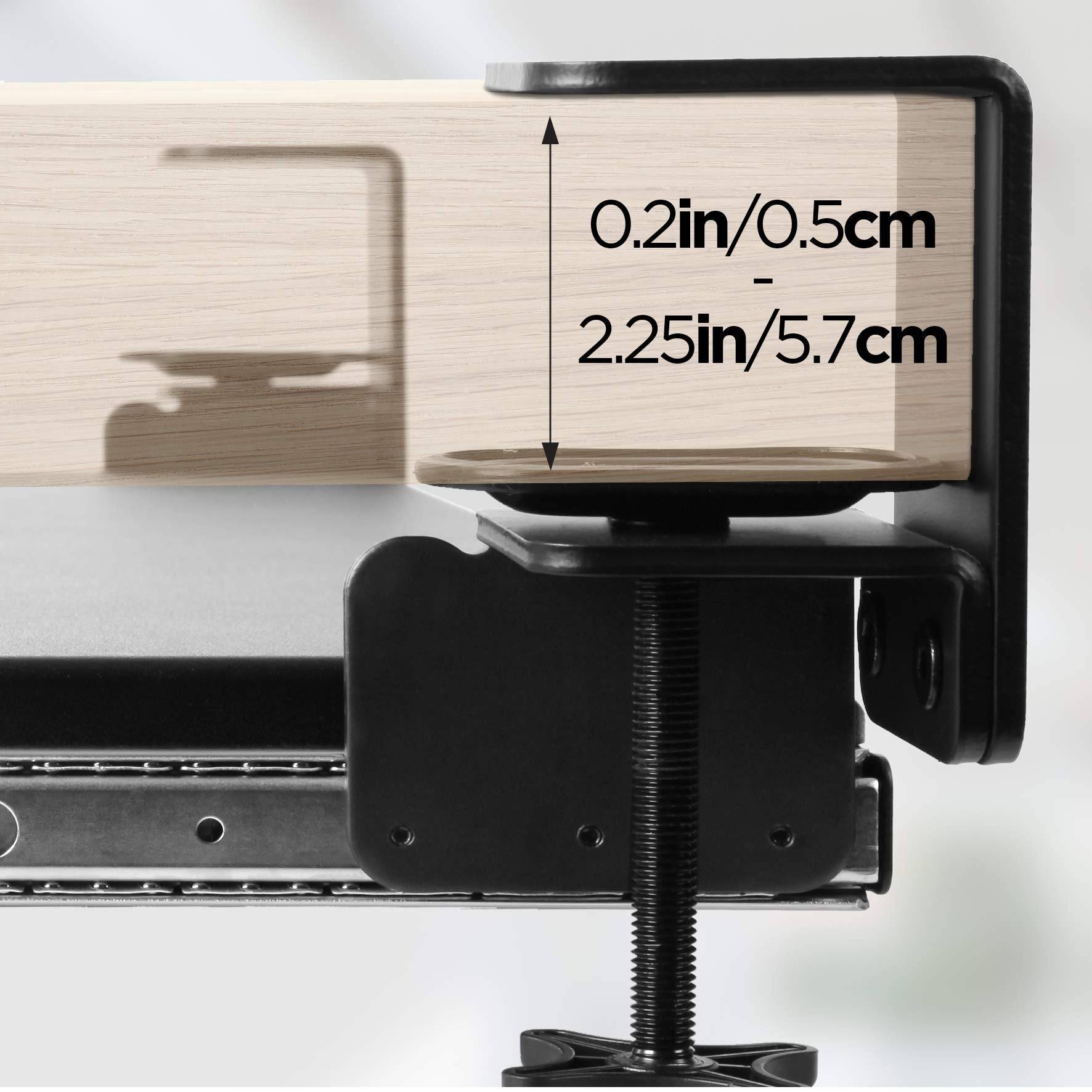 Duronic DKTPX1 Tastaturauszug | Tastaturschublade 68 x 28 cm lang | Tastaturhalterung mit Klemmen | Tastaturablage