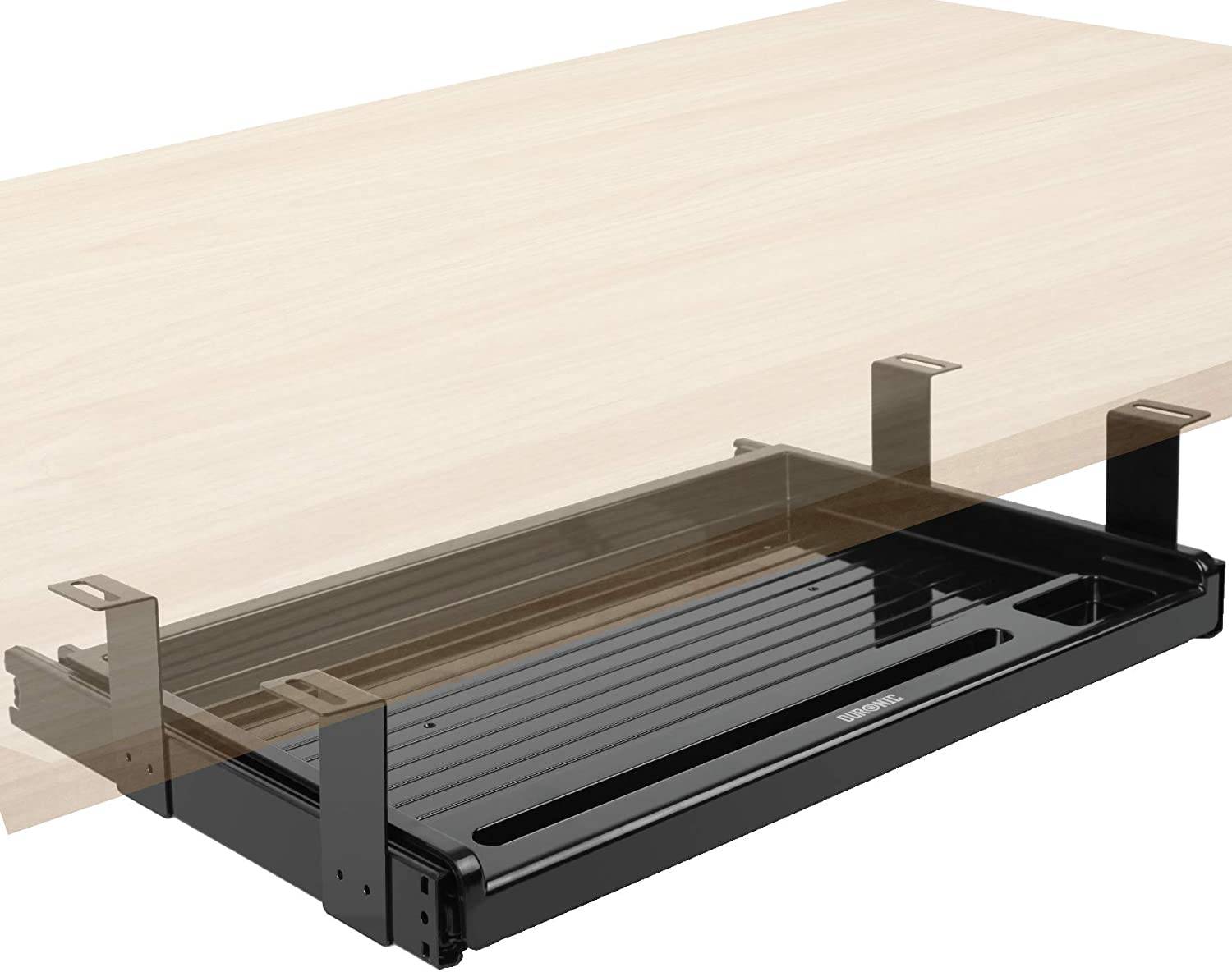 Duronic DKTSX2 Tastaturplattform | Unter Schreibtischschublade für Tastatur und Maus | Aufsteckbares Tastaturfach