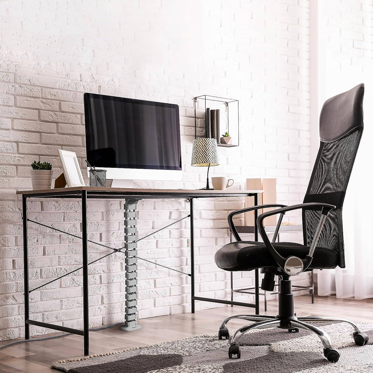 Duronic CM1DM SR Kabelkanal | Kabelführung Schreitisch | Flexibles Kabelmanagement für Ordnung am Arbeitsplatz