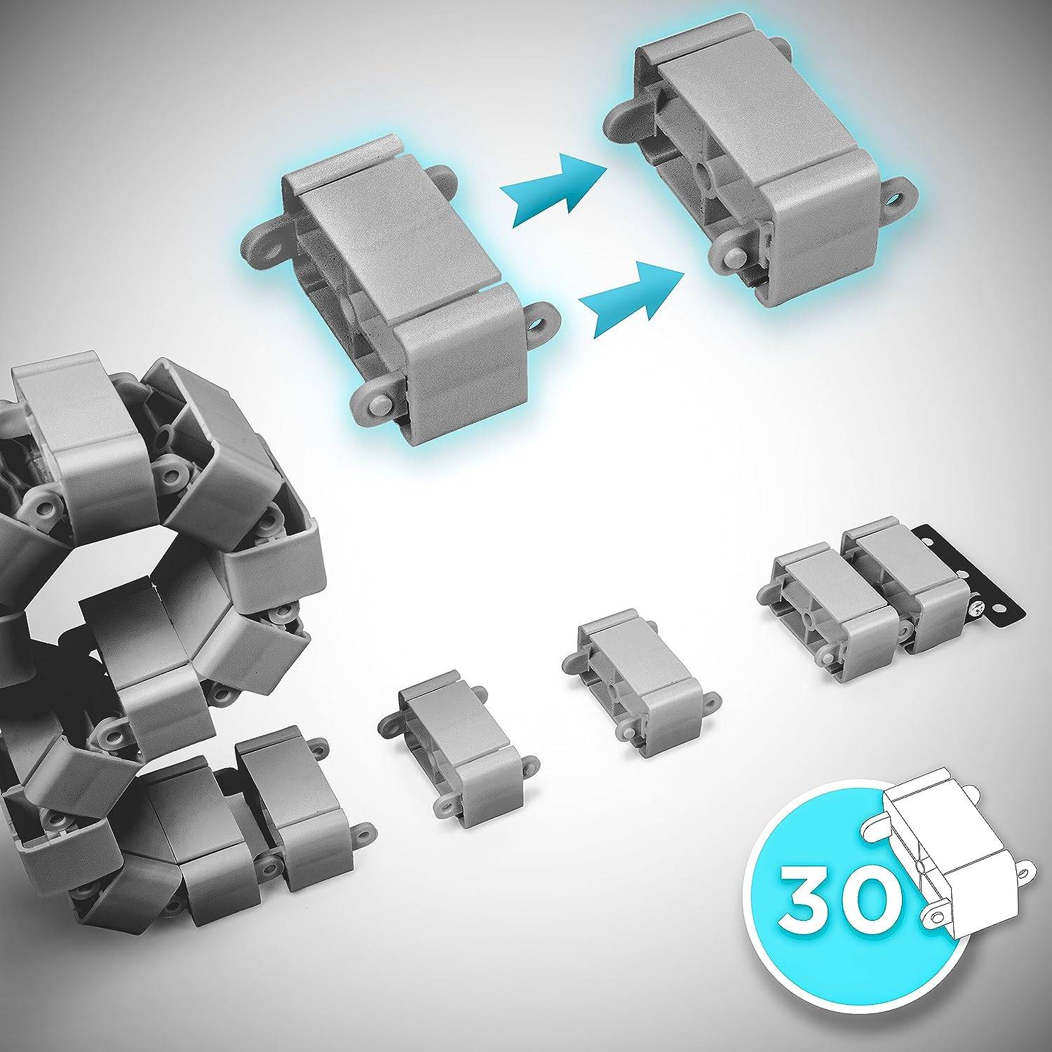 Duronic CM1DM SR Kabelkanal | Kabelführung Schreitisch | Flexibles Kabelmanagement für Ordnung am Arbeitsplatz