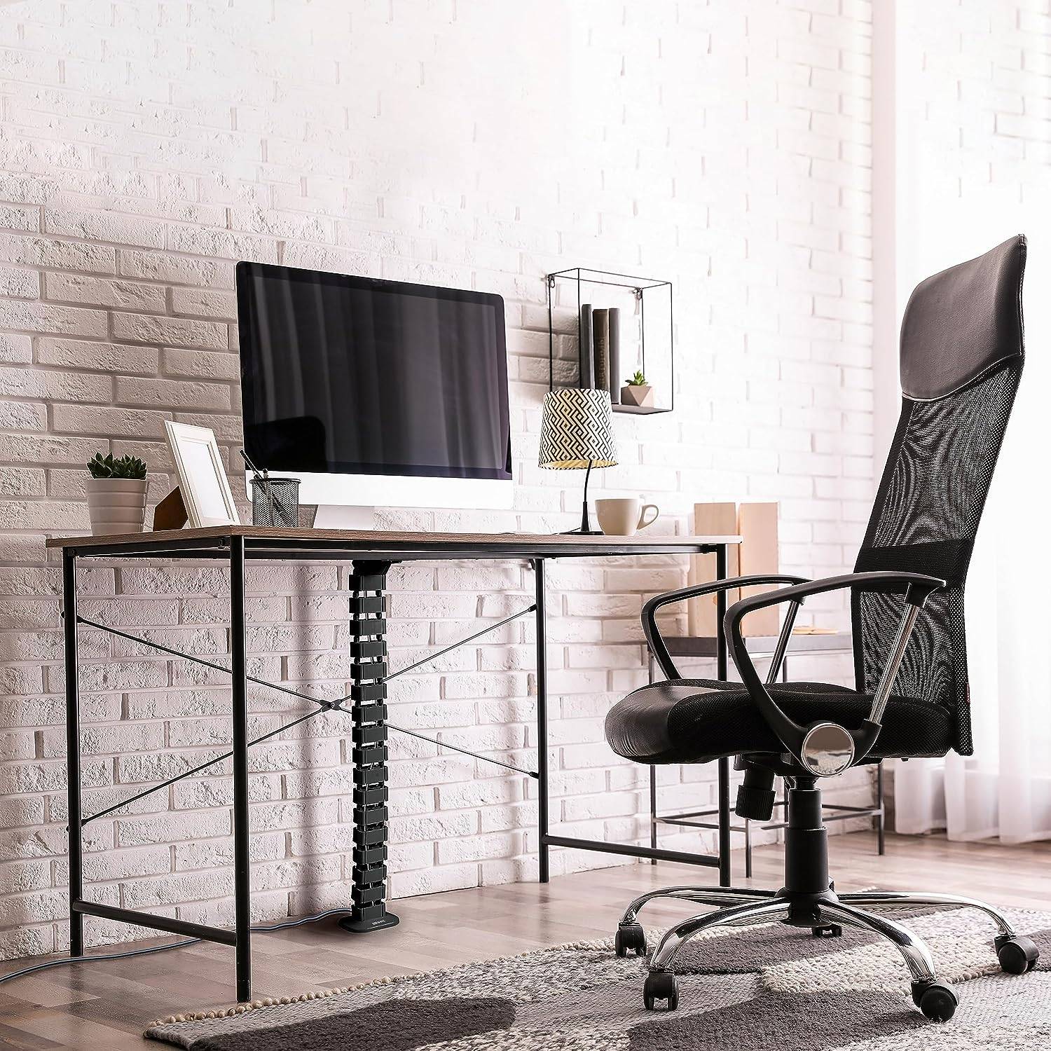 Duronic CM1DM BK Kabelkanal | Kabelführung Schreitisch | Flexibles Kabelmanagement für Ordnung am Arbeitsplatz