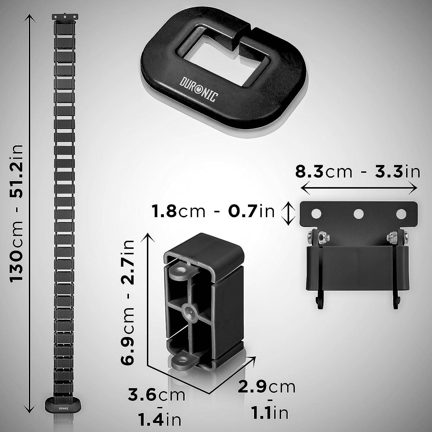 Duronic CM1DM BK Kabelkanal | Kabelführung Schreitisch | Flexibles Kabelmanagement für Ordnung am Arbeitsplatz