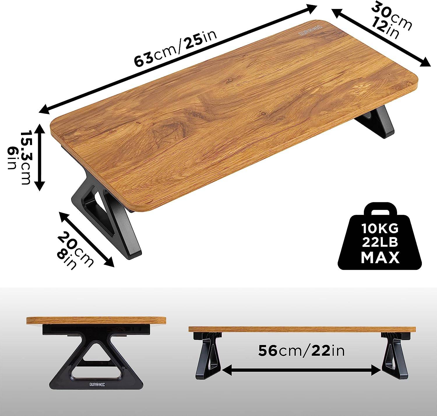 Duronic DM06-1 AW Monitorständer PC Laptop Bildschirmerhöhung Schreibtisch