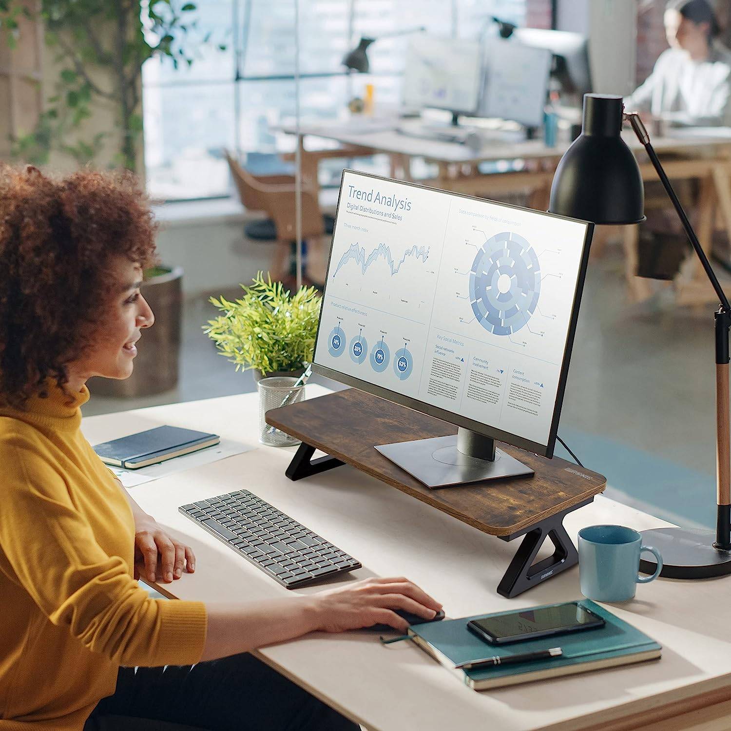 Duronic DM06-1 AO Monitorständer PC Laptop Bildschirmerhöhung Schreibtisch