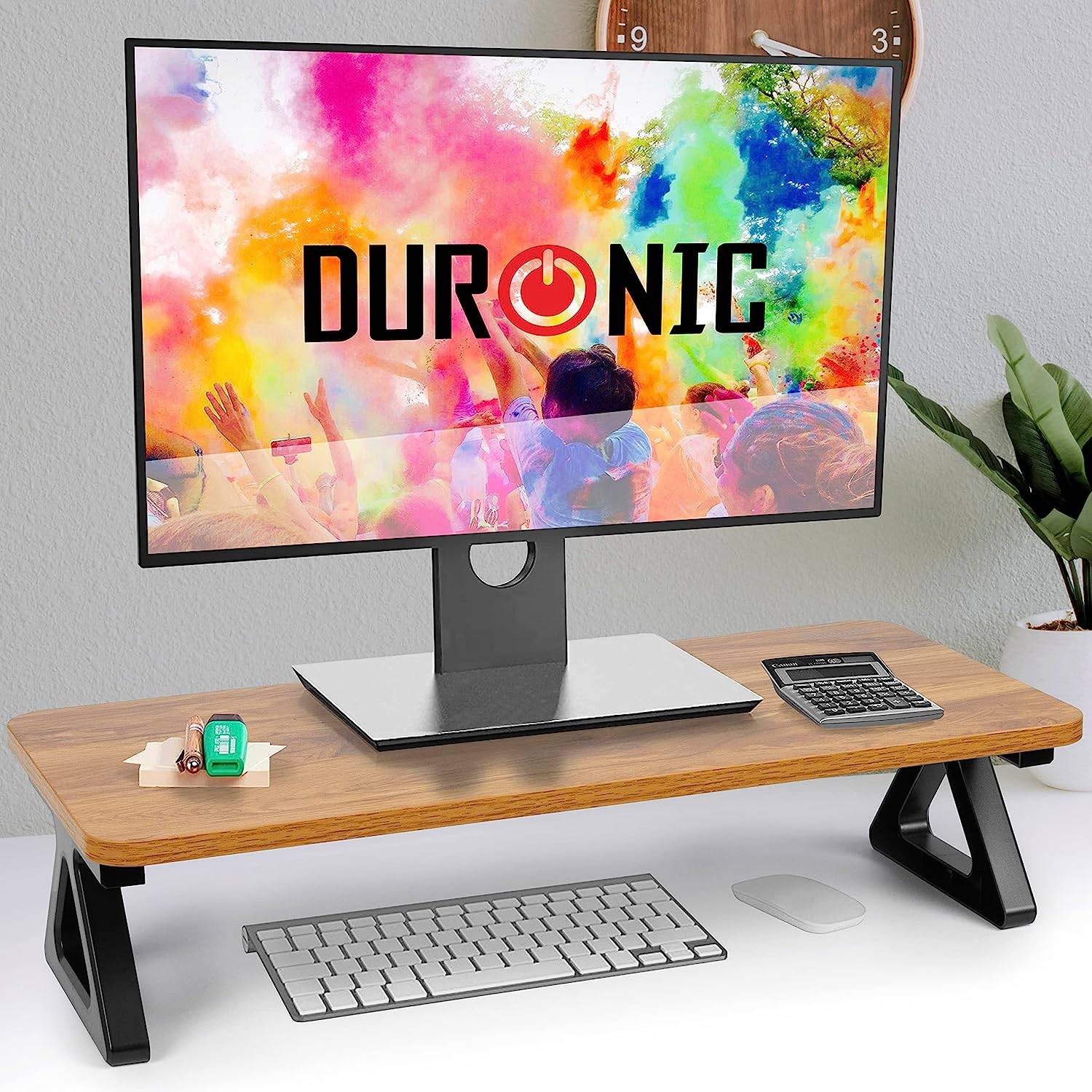 Duronic DM06-1 AW Monitorständer PC Laptop Bildschirmerhöhung Schreibtisch