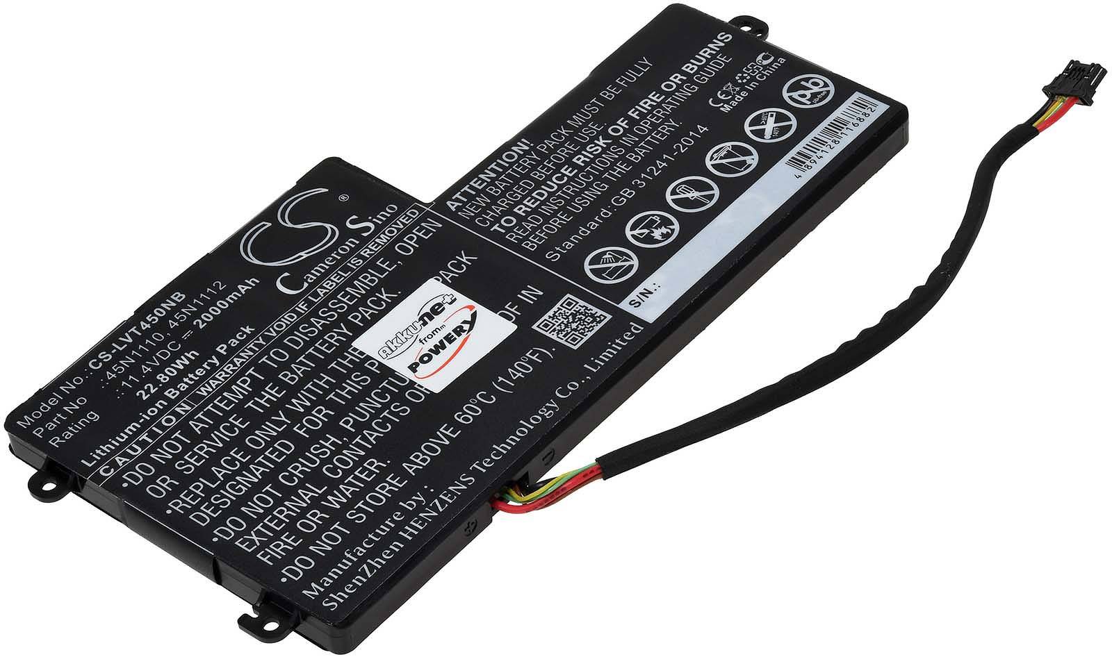 Powery Akku für Laptop Lenovo Thinkpad T440, 11,4V, Li-Ion
