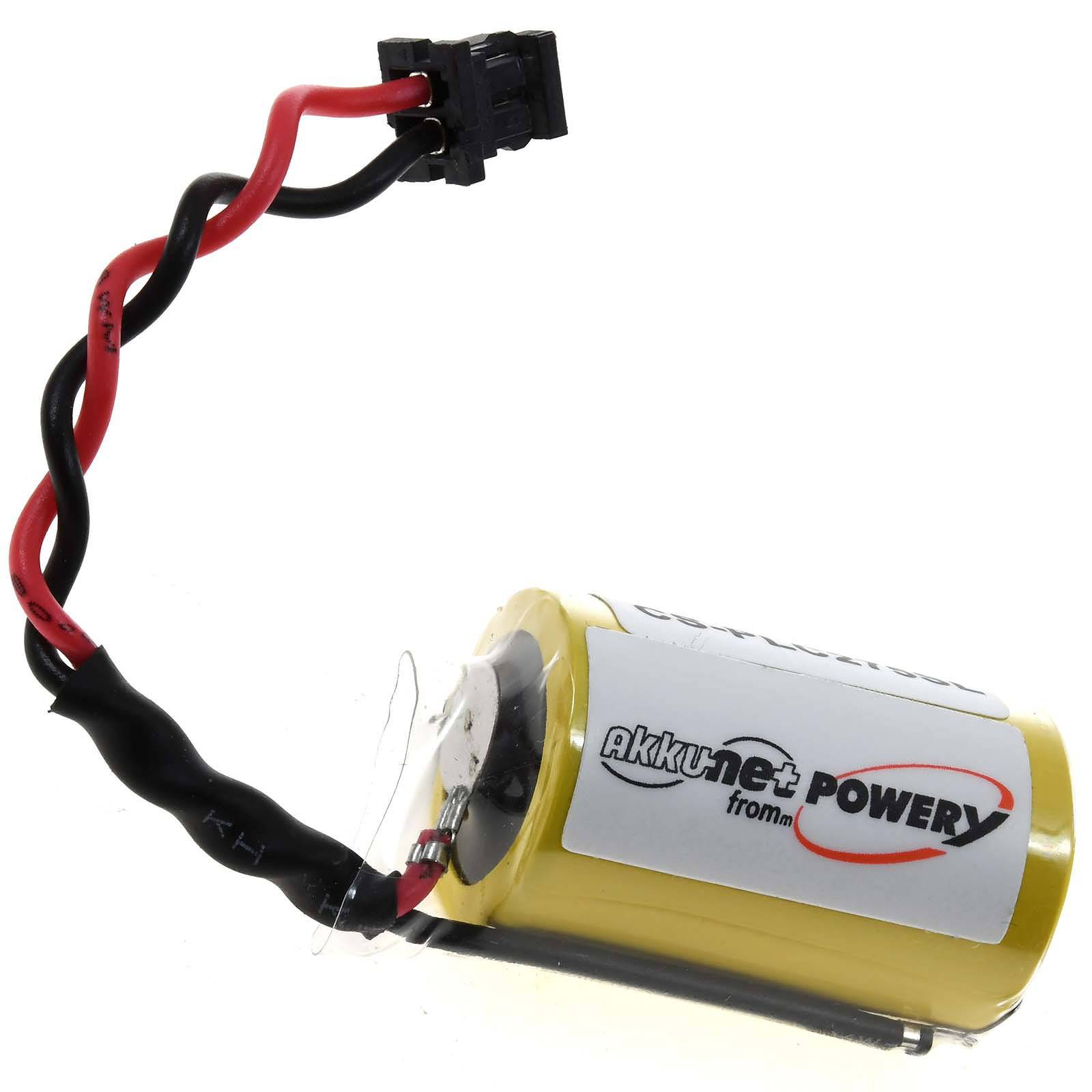 Powery SPS-Lithiumbatterie kompatibel mit Toshiba Typ ER3V - schwarzer Stecker, 3,6V, Lithium-Thionylchlorid