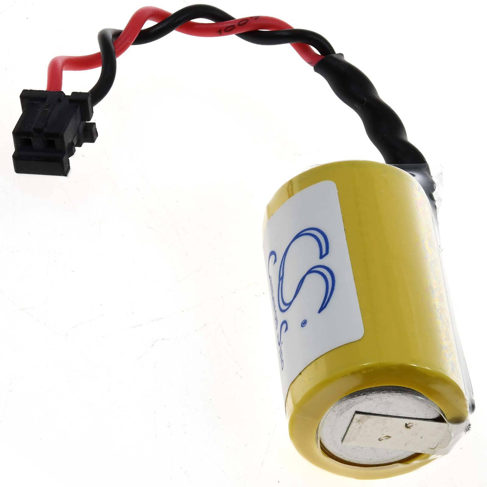 Powery SPS-Lithiumbatterie kompatibel mit Toshiba Typ ER3V - schwarzer Stecker, 3,6V, Lithium-Thionylchlorid