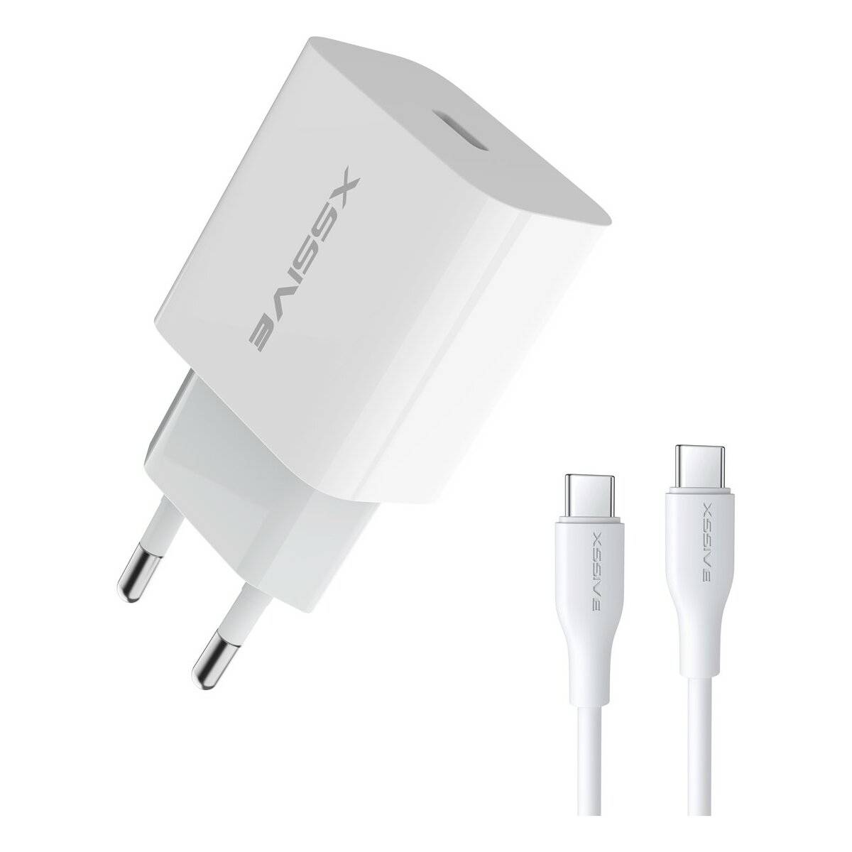25W Ladegerät PD3.0 Superschnellladegerät mit USB-C zu C Kabel Weiß