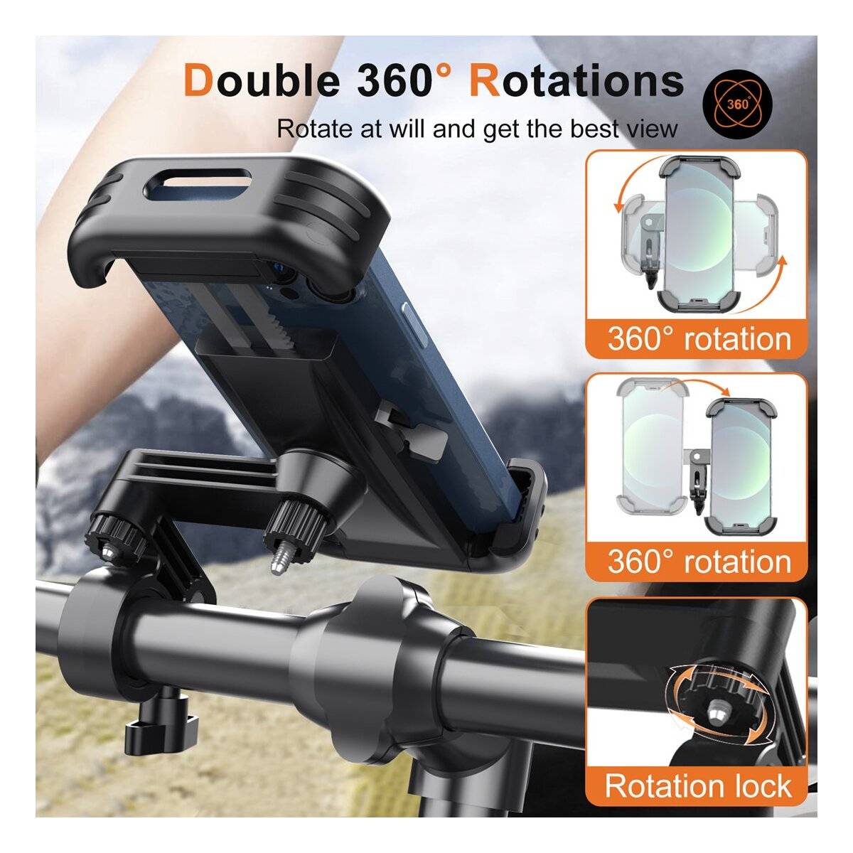 Universelle Fahrrad Handyhalter Sicherheitsschloss bis zu 6,8 Zoll