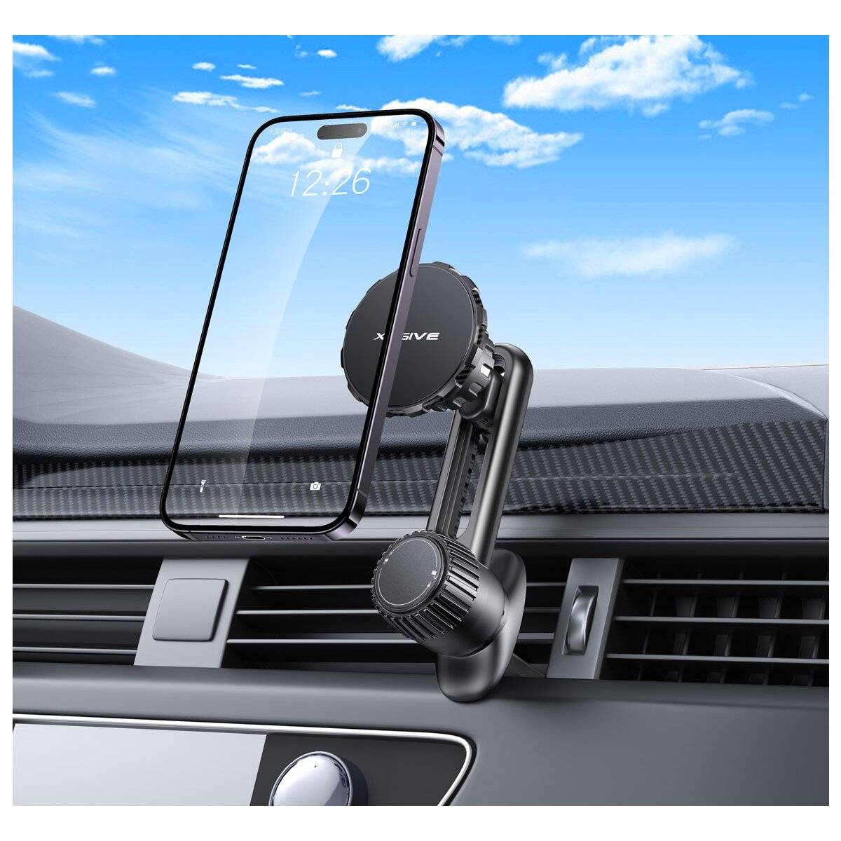 Magnetisch KFZ Handyhalter 360 Grad freie Drehung als Haken oder Stand