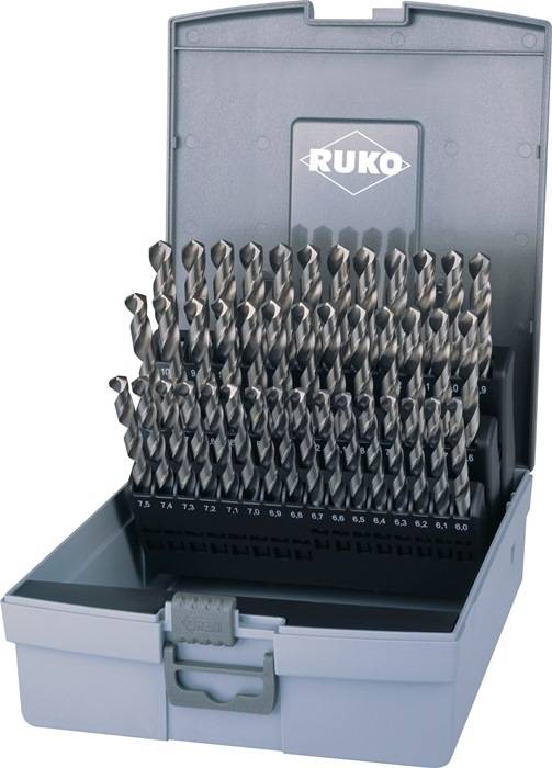 Spiralbohrersatz DIN 338 TypN D.6-10mmx0,1mm HSS 41tlg.Ku.-Kass.RUKO