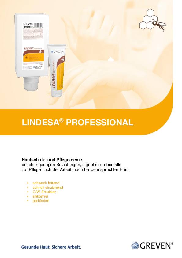 Hautschutz-/pflegecreme LINDESA®PROFESSIONAL 100ml zieht schnell ein,silikonfrei