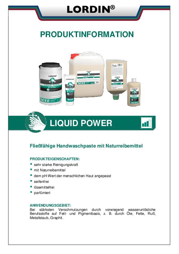 Handwaschpaste LORDIN® LIQUID POWER 3l seifenfrei,lösemittelfrei LORDIN