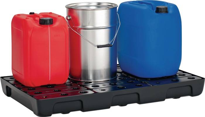 Regalwanne 33l L976xB595xH95mm PE m.PE-Rost u.Leckanzeiger CEMO