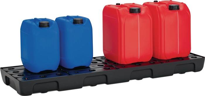 Regalwanne 28l L1295xB395xH95mm PE m.PE-Rost u.Leckanzeiger CEMO