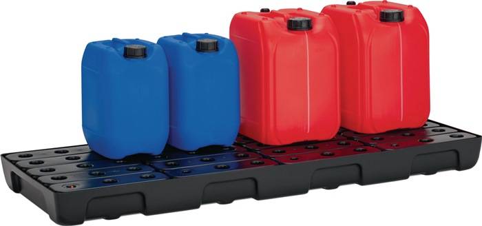 Regalwanne 36l L1295xB495xH95mm PE m.PE-Rost u.Leckanzeiger CEMO