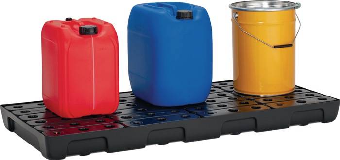 Regalwanne 44l L1295xB595xH95mm PE m.PE-Rost u.Leckanzeiger CEMO