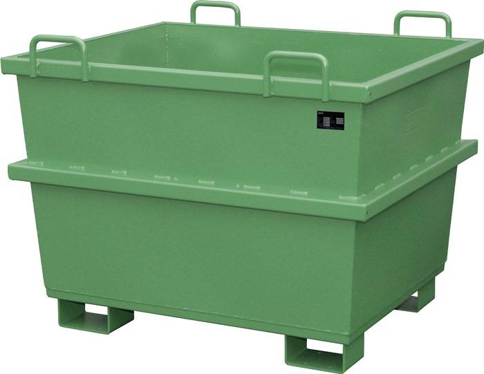 Universalbehälter 0,75 m³ L1040xB1200xH960mm lack.resedagrün