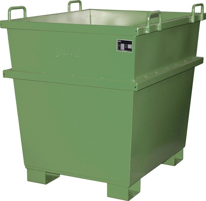 Universalbehälter 1,0 m³ L1040xB1200xH1215mm lack.resedagrün