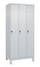 Garderobenschrank Classic PLUS H1950xB900xT500mm lichtgau,RAL 7035 3 Abt.C+P