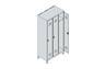 Garderobenschrank Classic PLUS H1950xB900xT500mm lichtgau,RAL 7035 3 Abt.C+P