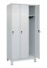Garderobenschrank Classic PLUS H1950xB900xT500mm lichtgau,RAL 7035 3 Abt.C+P