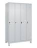 Garderobenschrank Classic PLUS H1950xB1200xT500mm lichtgau,RAL 7035 4 Abt.C+P