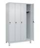 Garderobenschrank Classic PLUS H1950xB1200xT500mm lichtgau,RAL 7035 4 Abt.C+P