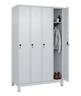 Garderobenschrank Classic PLUS H1950xB1200xT500mm lichtgau,RAL 7035 4 Abt.C+P