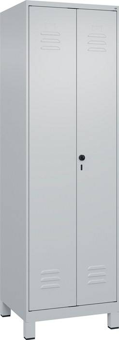 Kleider-Wäscheschrank Classic H1950xB600xT500mm STA lichtgrau Anz.Abt.2 m.Füßen