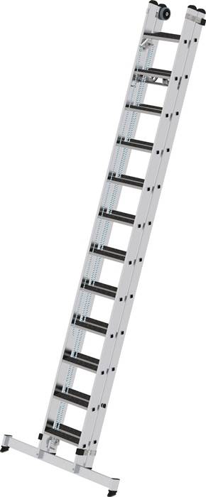 Seilzugleiter Stufen 2x12 Alu.Arbeits-H.b.ca.7000mm clip-step R13 Auflage MUNK