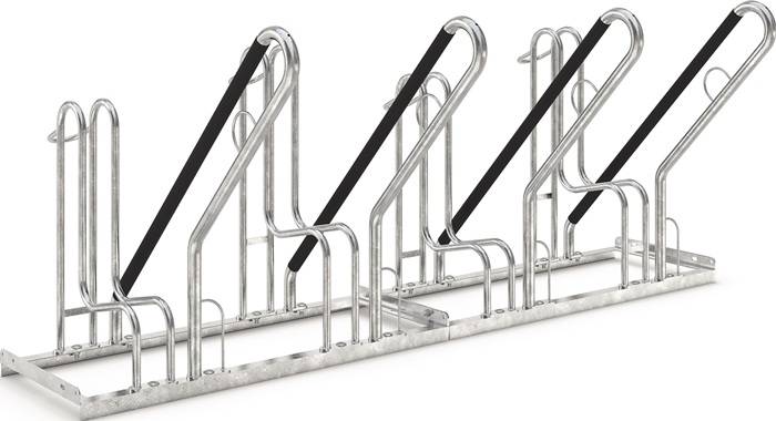 Fahrrad-Ständer-Reihenanlage 4700 XBF 1-s.90Grad verz.Anz.Radstände 4 z.Schr.WSM