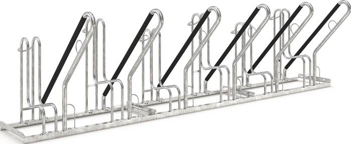 Fahrrad-Ständer-Reihenanlage 4700 XBF 1-s.90Grad verz.Anz.Radstände 6 z.Schr.WSM