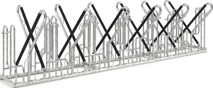 Fahrrad-Ständer-Reihenanlage 4700 XBF 2-s.90Grad verz.Anz.Radständ 12 z.Schr.WSM